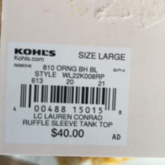 Relist7/20 LC Lauren conrad floral print ruffle sleeve tank top XS - Picture 15 of 17